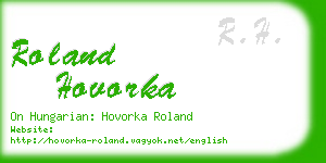 roland hovorka business card